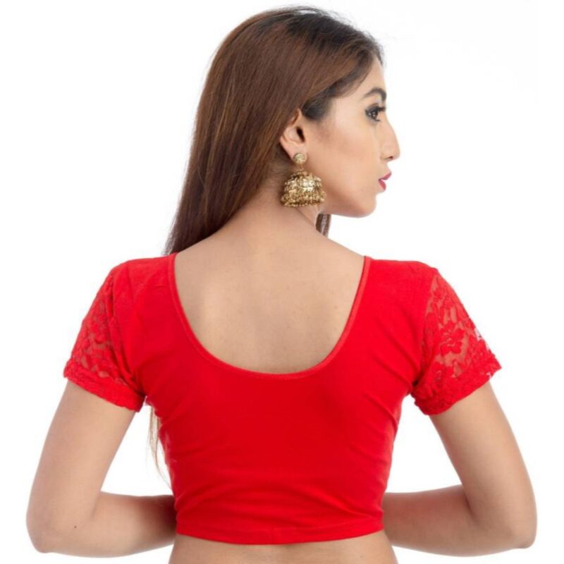 Fressia Fabrics Women's Stretchable Saree Blouse Crop Top Choli (Free Size) - Pack of 3 - Image 4