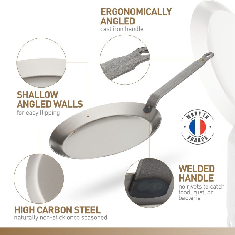 Matfer Bourgeat 062034 Round Crepe Pan, 9 1/2-Inch, Gray - Image 8
