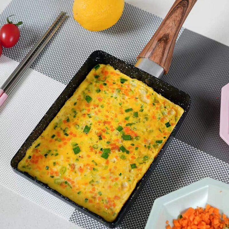 HARI® Omelette Pan, 7.3" X 6” Nonstick Egg Pan Rectangle Egg Frying Pan Japanese Egg Pan Cast Iron Egg Pan Skillet Crepe Pan Mini Frying Pan, Black - Image 8