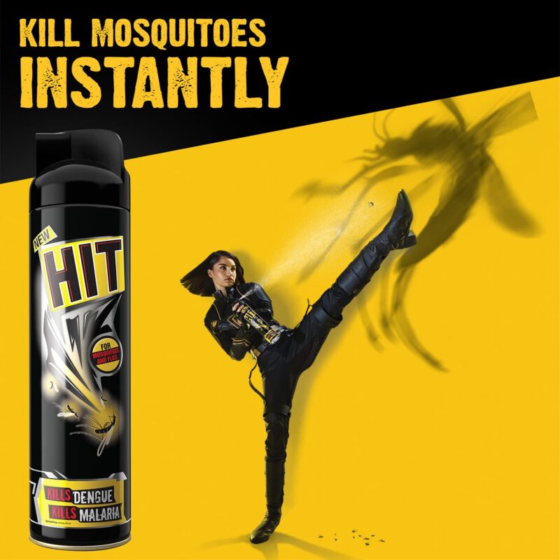 HIT Flying Insect Killer - Mosquito & Fly Killer Spray (400ml) | Instant Kill | Protection from Dengue & Malaria (Pack of 2) - Image 4