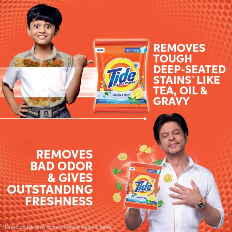 Tide Plus Double Power Detergent Washing Powder Lemon & Mint 2kg - Image 3