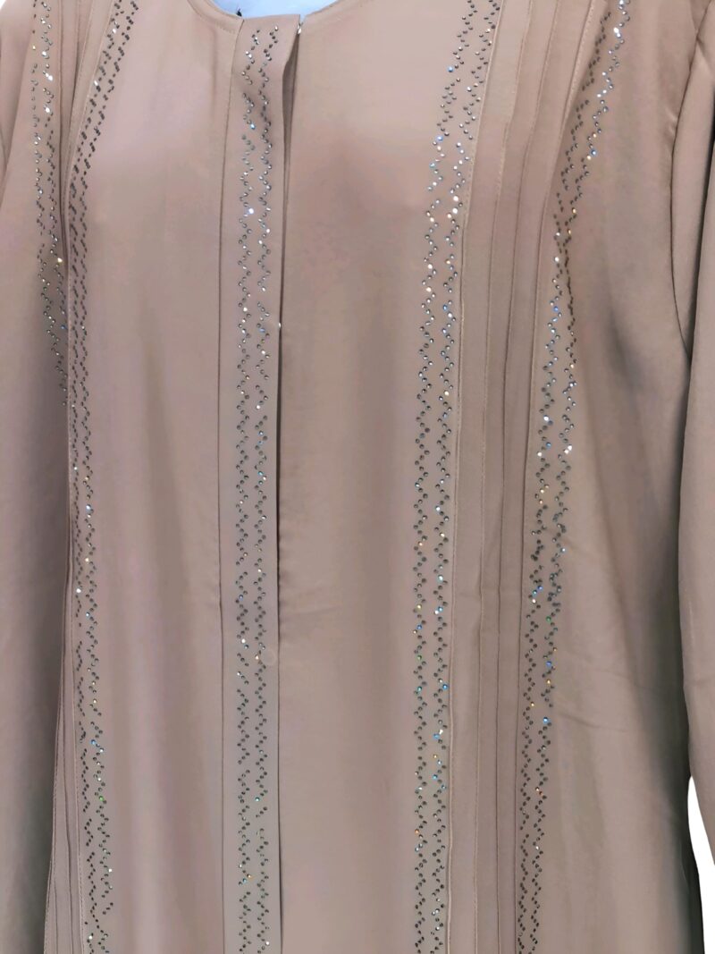 RIAYAH COLLECTION Premium Abaya Burqa with Stone Work for Women, Burkha Only without Hijab (Beige (Hazelnut)) - Image 3
