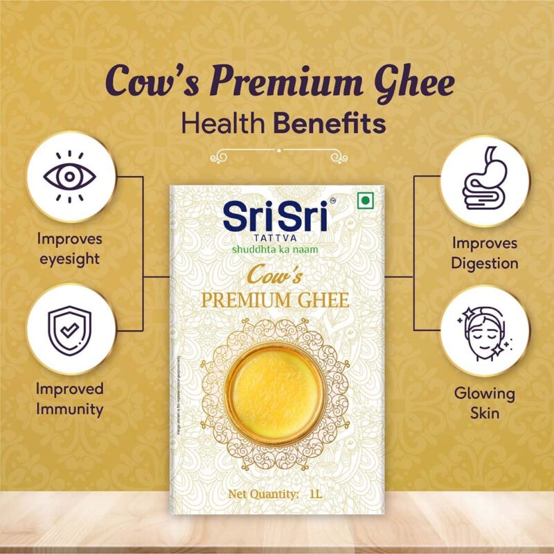 Sri Sri Tattva Premium Cow Ghee - 1 Litre (Pack of 3) | Premium Ghee for Better Digestion and Immunity | (3 Litre) - Image 7