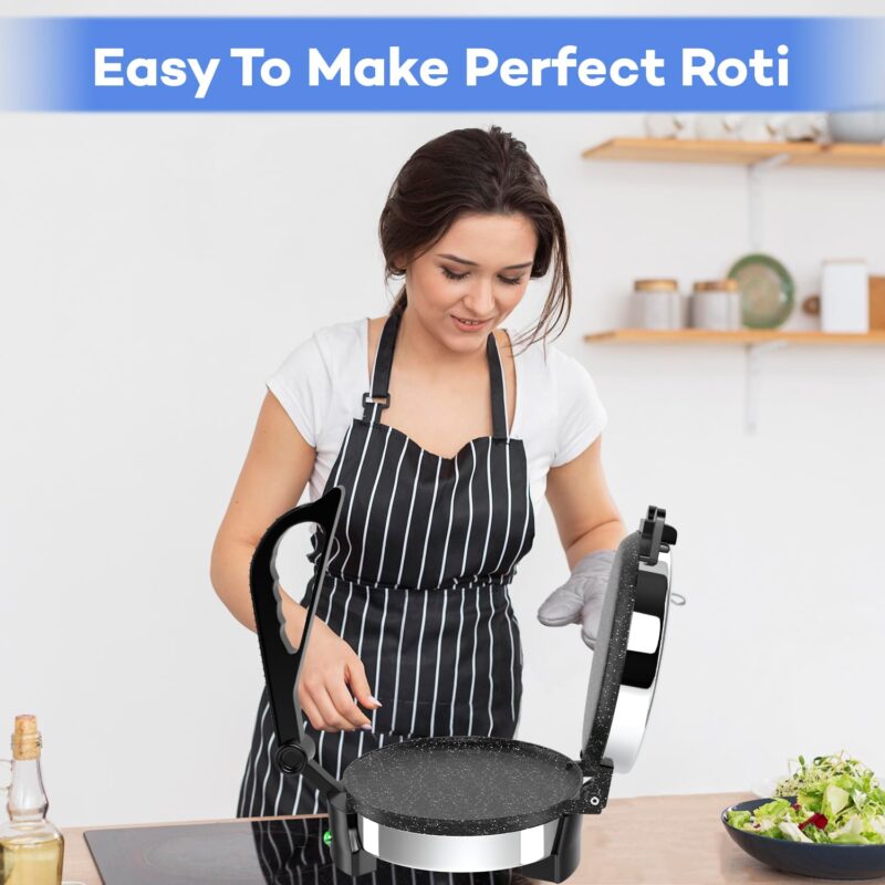 Enem Multipurpose Roti Maker, for Making Roti/Paratha/Omelette/Thepla, with 1 Year Warranty & Customer Support from Enem, Stainless Steel Roti Maker, 950 watts - Image 3
