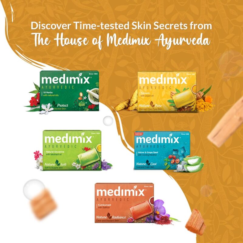 5x Medimix Ayurvedic Sandal Bathing Soap Bar With Eladi Oil 125G each - Pack of 5 - Image 3