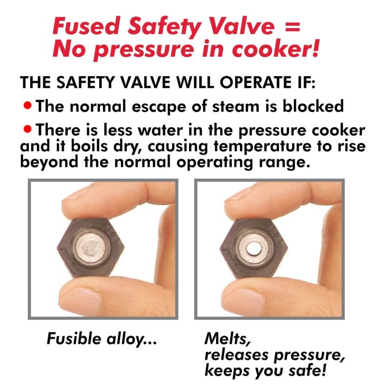 Hawkins Aluminium Safety Valve For All Hawkins Pressure Cookers From 1.5 Litre To 14 Litre, Black, Standard (BP SV), 14 Liter - Image 6
