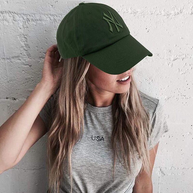 Cap for Men Women Topi Unisex Head Branded Boy's Girl's Caps Adjustable Strap Summer Sports Cricket Gym Dance Cotton Free Size Woolen Fashion Baseball Hip hop Helmet Winter Snapback (Green) - Image 6