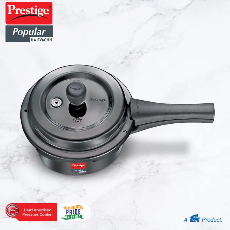 Prestige Popular Svachh Hard Anodised Pressure Cooker(2.0 L, Black, Deep Lid-Controls Spillage) - Image 3