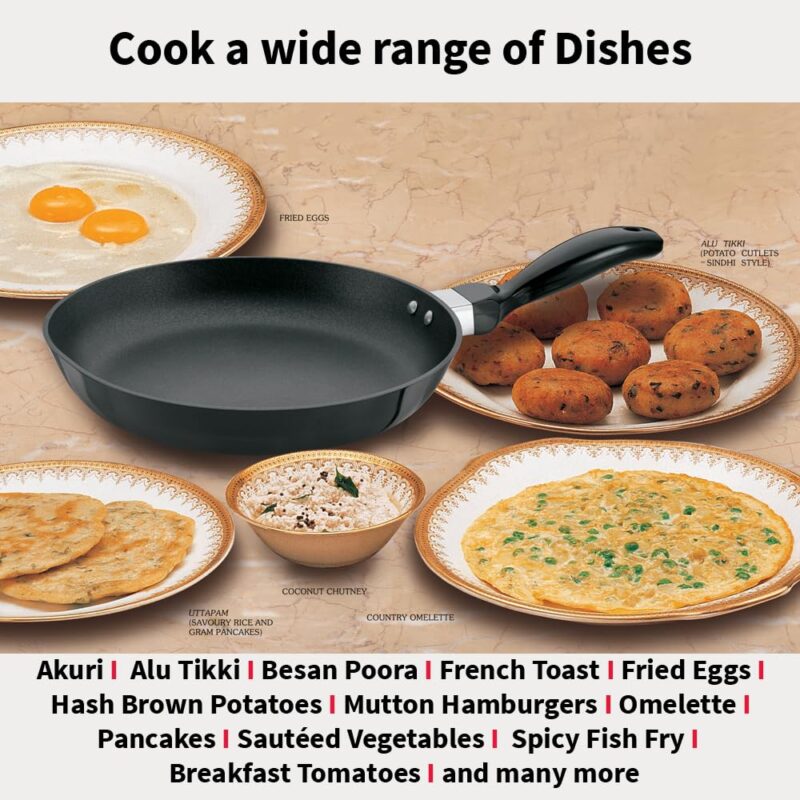 Hawkins Futura 24 cm Frying Pan, Non Stick Fry Pan, Rounded Side Frypan for Easy Stirring, Black (NF24R) - Image 4