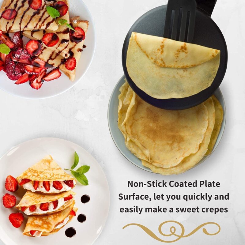 BIRZAR Nonstick Electric Griddle & Crepe Maker | Multi-Purpose Dosa, Pancake, Chapati, and Pizza Maker | Auto Power Off | Lightweight & Portable Design for Home & Outdoor Use - Image 7