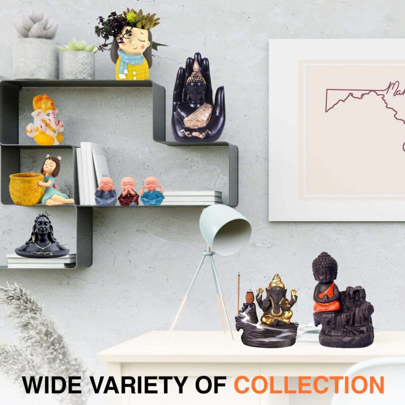 HC VILLA Ceramic Showpiece Figurine (7 X 7 X 12, Blue)(Conical) - Image 2