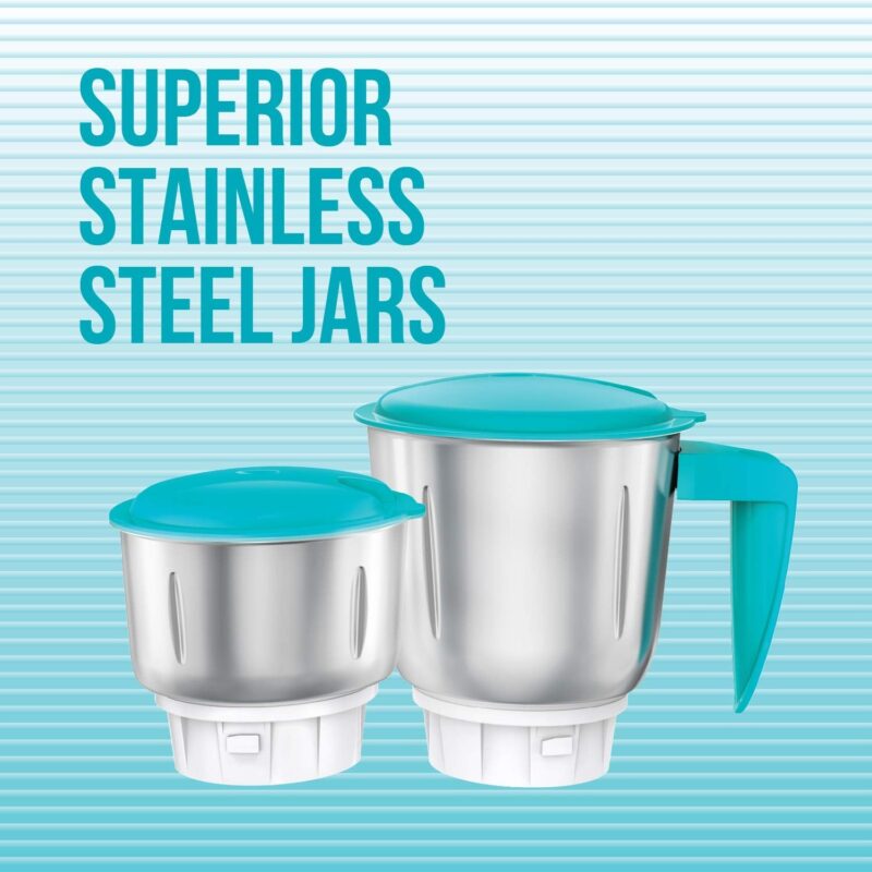 Havells Aspro 500W 3 Jar Mixer Grinder (White-Light Blue) - Image 8