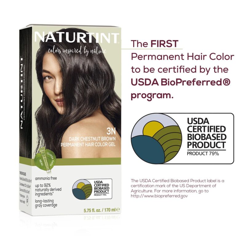 Naturtint Permanent Hair Color For Women | Ammonia Free Hair Colour | Hair Color Gel 100% Grey Coverage Long Lasting Hair Color Vegan - 3N Dark Chestnut Brown - Image 3
