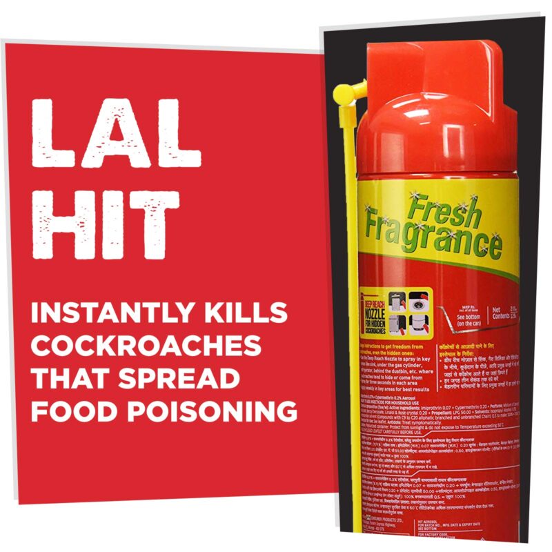 HIT Spray Crawling Insect Killer (400ml, Red) & Lime Flower Insect Spray, 400ml Combo - Image 6