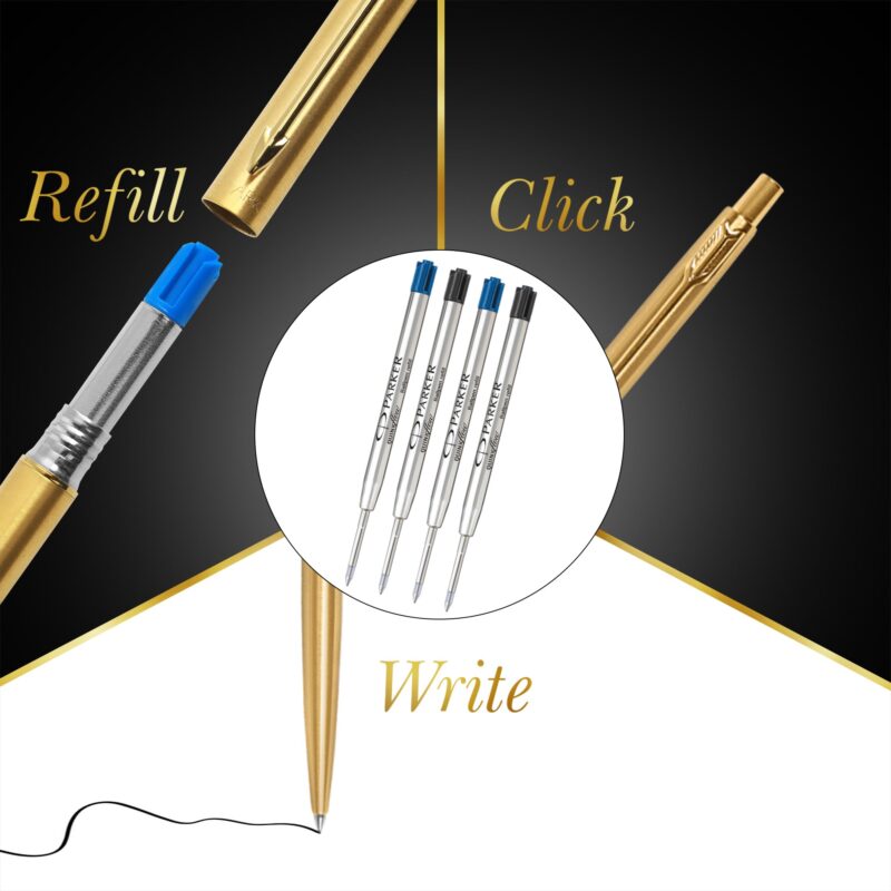 Parker Classic Gold Ball Pen| Ink Color - Blue | Gift For Employees | Leading Pen For Entrepreneurs - Image 3