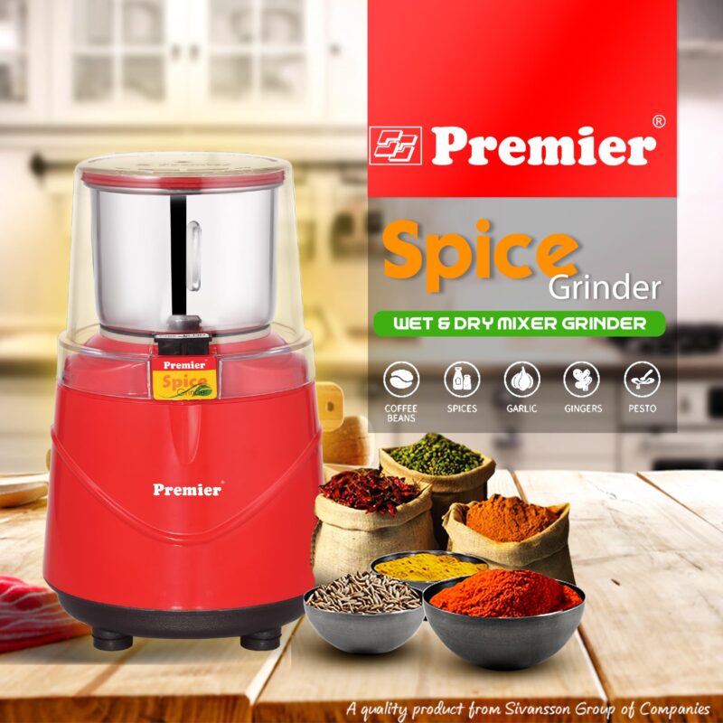 Premier Spice Grinder KM-521 | 350W Wet & Dry Multifunction Food Grinder |Stainless Steel Herbs, Spices, Nuts, and Grain Grinder for Home & Office with Detachable Jar - Image 7
