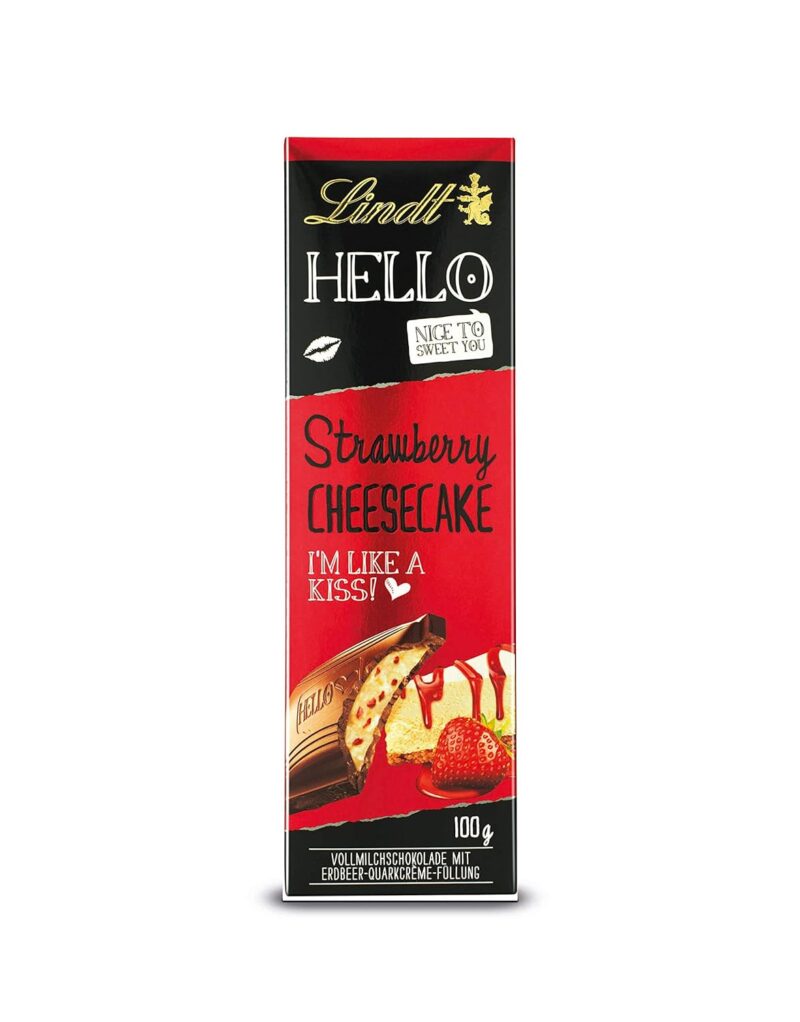 Lindt Strawberry Cheesecake Milk Chocolate Bar, 100 g