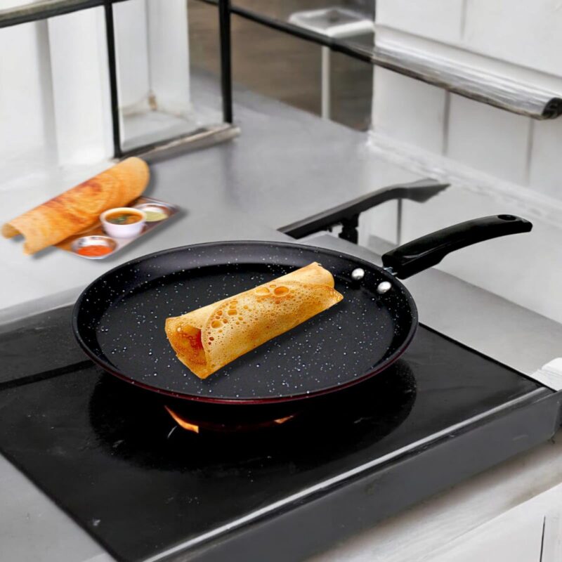 Nonstick Dosa Tawa Pan, 23.5 cm Diameter, Marron - Image 2