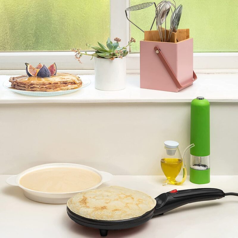BIRZAR Nonstick Electric Griddle & Crepe Maker | Multi-Purpose Dosa, Pancake, Chapati, and Pizza Maker | Auto Power Off | Lightweight & Portable Design for Home & Outdoor Use - Image 4