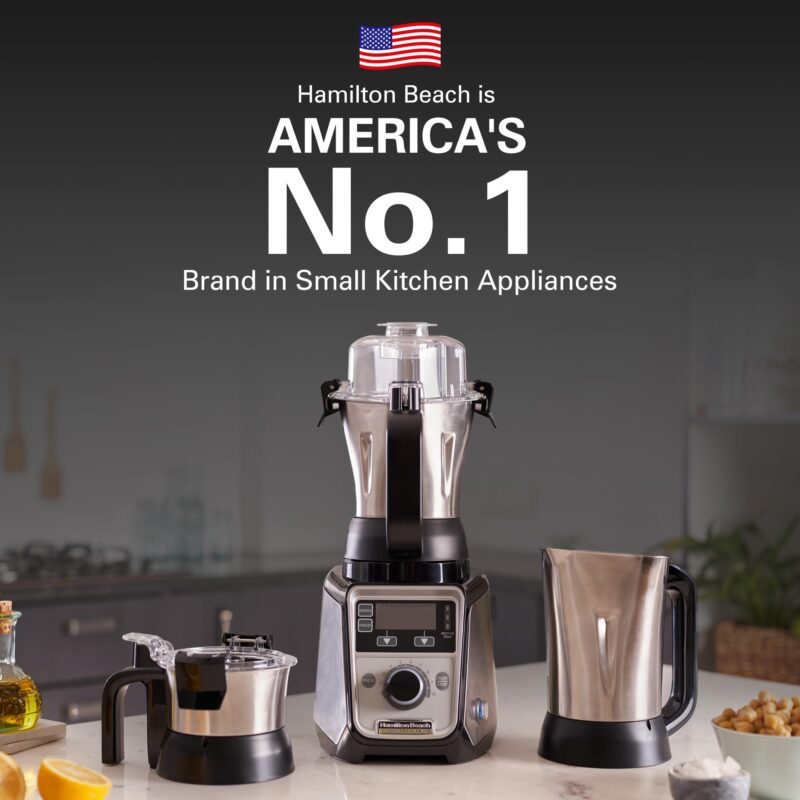 Hamilton Beach Professional Juicer Mixer Grinder 58770-IN, 1400 Watt Rated Motor, Triple Overload Protection, 3 Stainless Steel Leakproof Jars, Triple Safety Protection, Intelligent Controls, Black - Image 7