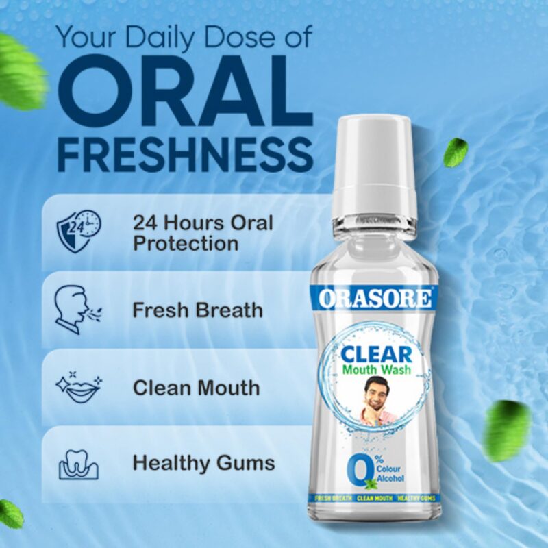 ORASORE Ultimate Oral Care Combo Pack With 1 Unit Each Of Mouth Ulcer Gel 12Gm, Mouth Ulcer Tablets (10) With Free Pen And Clear Mouth Wash (100Ml) - Image 3