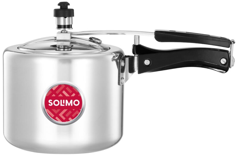 Amazon Brand - Solimo - Sleek Induction Bottom Aluminium Pressure Cooker - 3 Liter (Inner Lid), Silver - Image 4