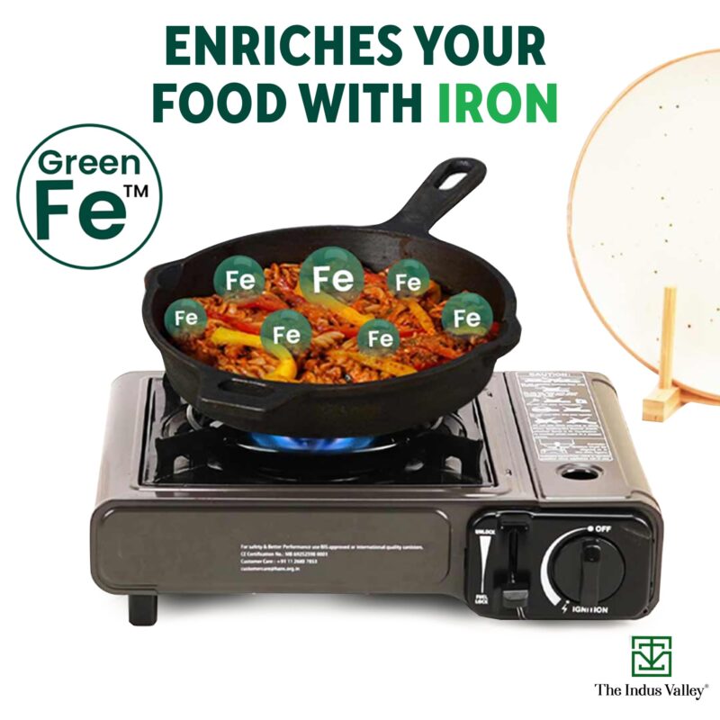 The Indus Valley Super Smooth Cast Iron Fry Pan/Skillet With Long Handle|Medium,25.4Cm/10Inch,1.7Ltr,2.4Kg|Induction Friendly|Nonstick Pre-Seasoned,100% Pure & Toxin Free,No Chemical Coating,Black - Image 7