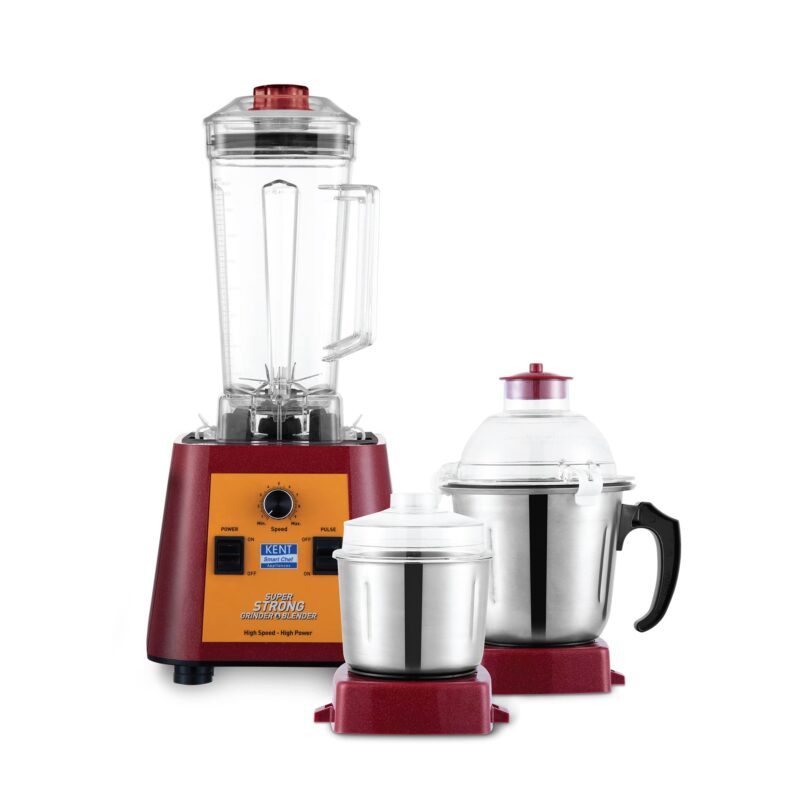 KENT Stainless Steel Super Strong Grinder&Blender|30,000 Rpm Electronic Variables Speed Control|Spill-Proof Lids With Jars|Overheating&Overcurrent Protection|Lockable Jar|Speed Control Switch