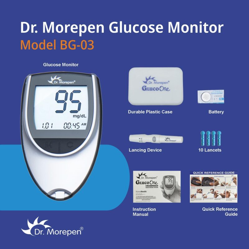 Dr. Morepen BG-03 Gluco One Glucometer Combo, 50 Strips (Multicolor) - Image 2