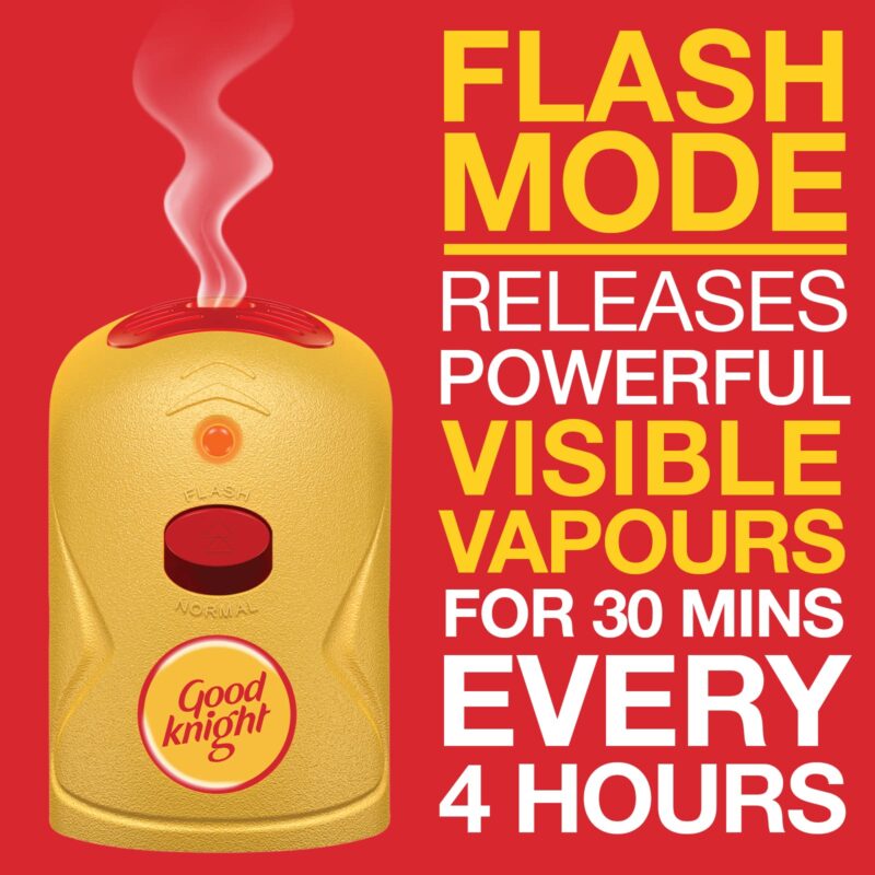 Good knight Gold Flash Liquid Vapourizer | Mosquito Repellent Combo Pack | Machine + Pack of 2 Refills (45ml Each) - Image 5
