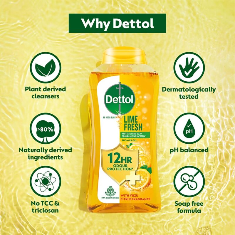 Dettol Body Wash and Shower Gel for Women and Men, Refresh (Pack of 3 - 250ml each) | Soap-Free Bodywash | 12h Complete Odour Protection - Image 7