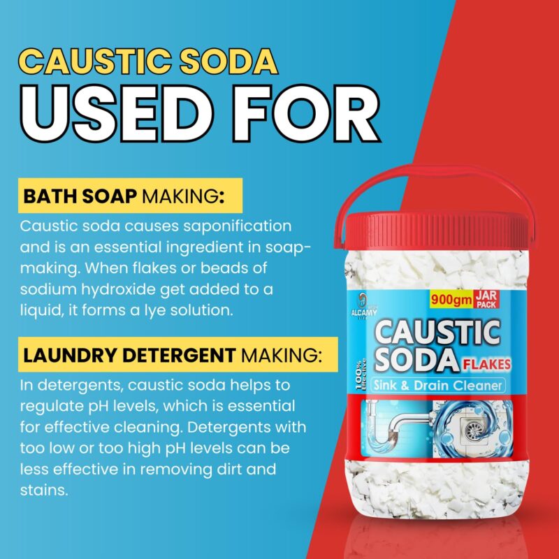 AAAL Caustic Soda Flakes 900gm (SUPER JAR PACK) Chimney Cleaner, Pure & Powerful Drain Cleaner - Image 4