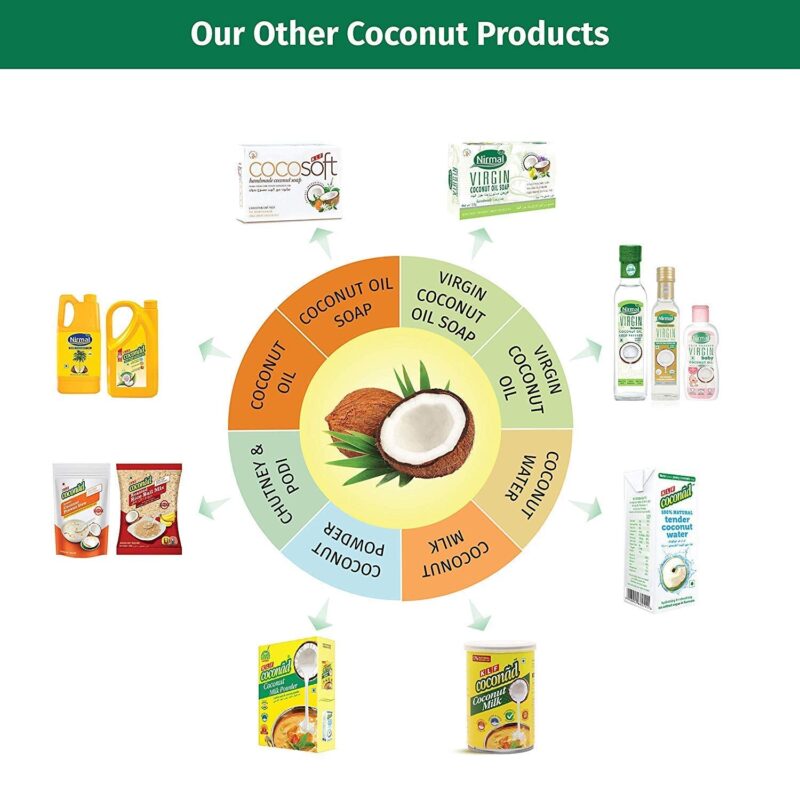 KLF Nirmal 100% Pure Coconut Oil, 1L Jar - Image 2