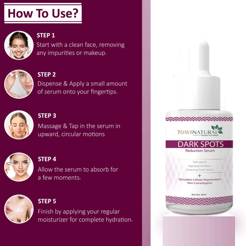 7 DAYS Dark Spots Serum for Men & Women | Daily Face Serum for Glowing Skin, Oily Skin & Dark Spots(30 Ml) - Image 6
