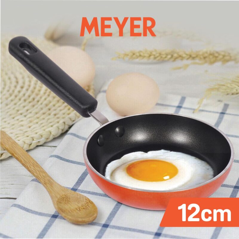 Meyer Non Stick Mini Fry Pan | Tadka Pan | Omelette Pan Non Stick | Egg Pan | Frying Pan Nonstick Small Size | Gas Stove Compatible, 12cm, Orange - Image 6