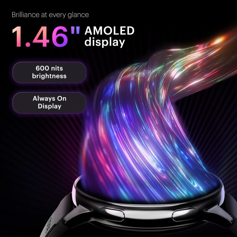 Noise Vortex Plus 1.46” AMOLED Display, AoD, BT Calling, Sleek Metal Finish, 7 Days Battery Life, All New OS with 100+ Watch Faces & Health Suite (Silver Link) - Image 5