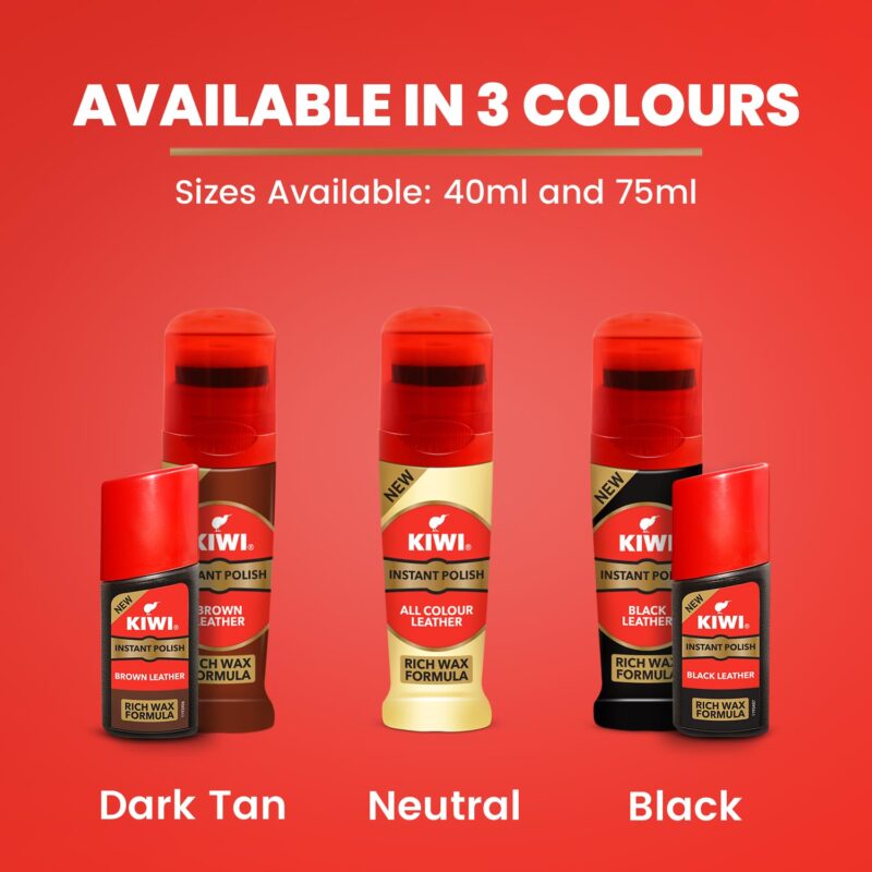 4x Kiwi Instant Polish - Brown Leather 75ml each - Pack of 4 - Image 5