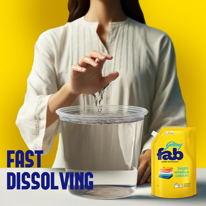 Godrej Fab Liquid Detergent Refill Pouch for Machine & Hand Wash - 2kg - Image 5