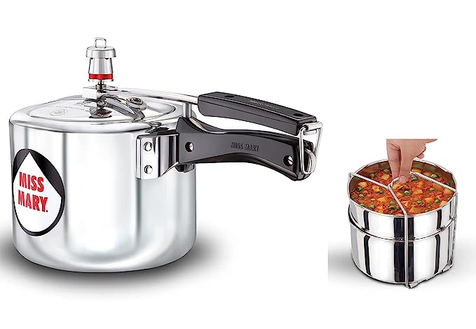 Hawkins Two-Dish Stainless Steel Set, Cooker Separator, Pressure Cooker Pots, Silver