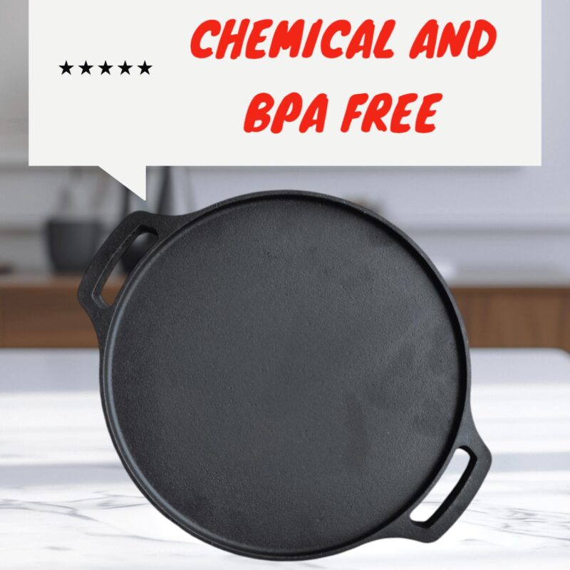 TRUSTARA Pre-Seasoned Cast Iron Tawa for Dosa/Chapathi/Roti | 29 cm, 2.7kg| Gas & Induction Stove-Friendly | Non-Stick, Pre-Seasoned Tawa, Long Lasting & Toxin-Free, No Chemical Coating, Black -A7 - Image 5