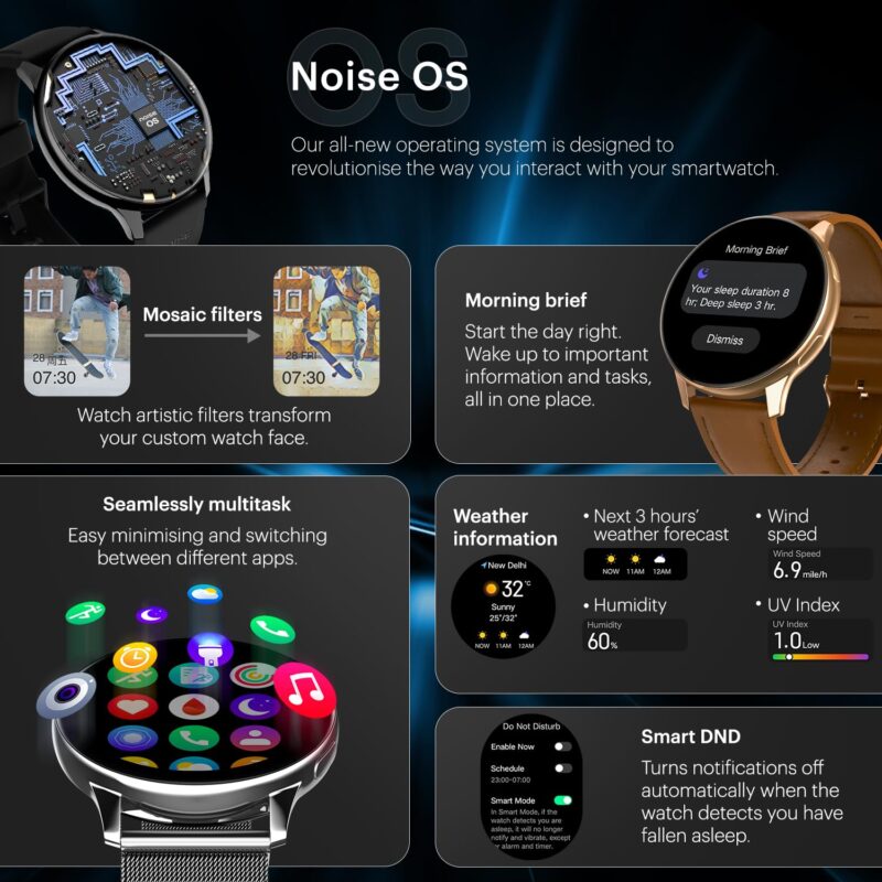 Noise Vortex Plus 1.46” AMOLED Display, AoD, BT Calling, Sleek Metal Finish, 7 Days Battery Life, All New OS with 100+ Watch Faces & Health Suite (Silver Link) - Image 6