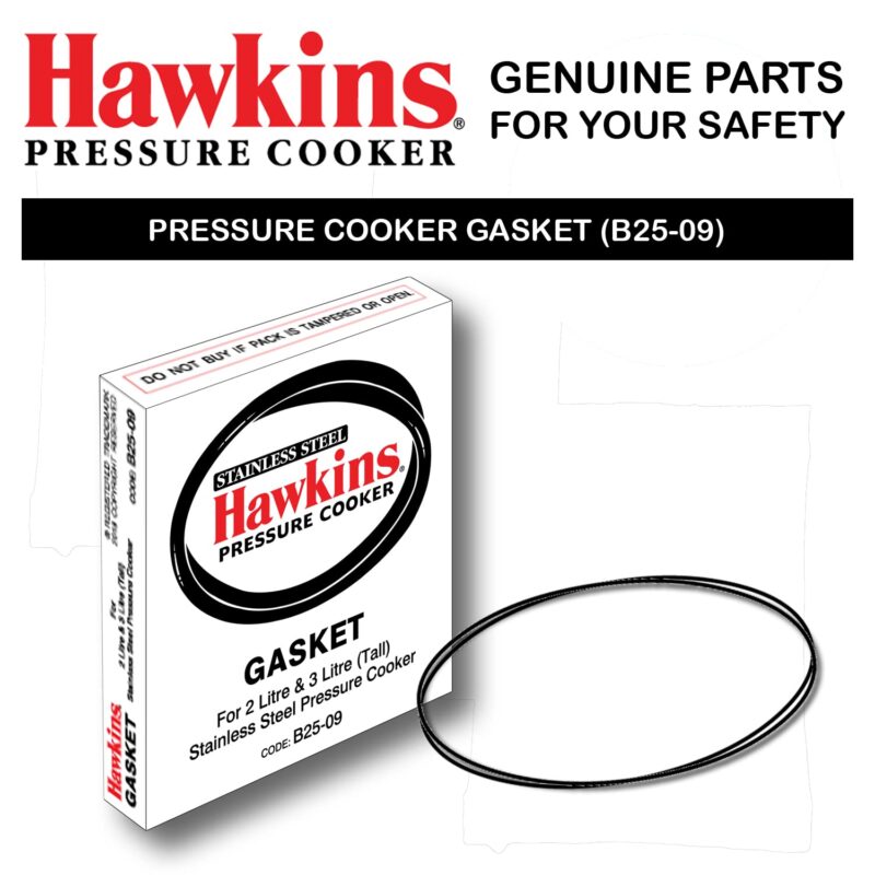 Hawkins Gasket Tall Stainless Steel Contura Pressure Cooker - 2-3 L (Black), 3 Liter - Image 7