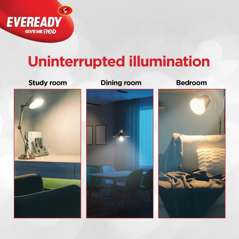 Eveready 9W B22D Emergency Inverter LED Bulb| Cool Day Light (6500K) | Energy Efficient| IBMS Technology | 4 Hour Battery Backup | Li-on Battery Inside - Image 4