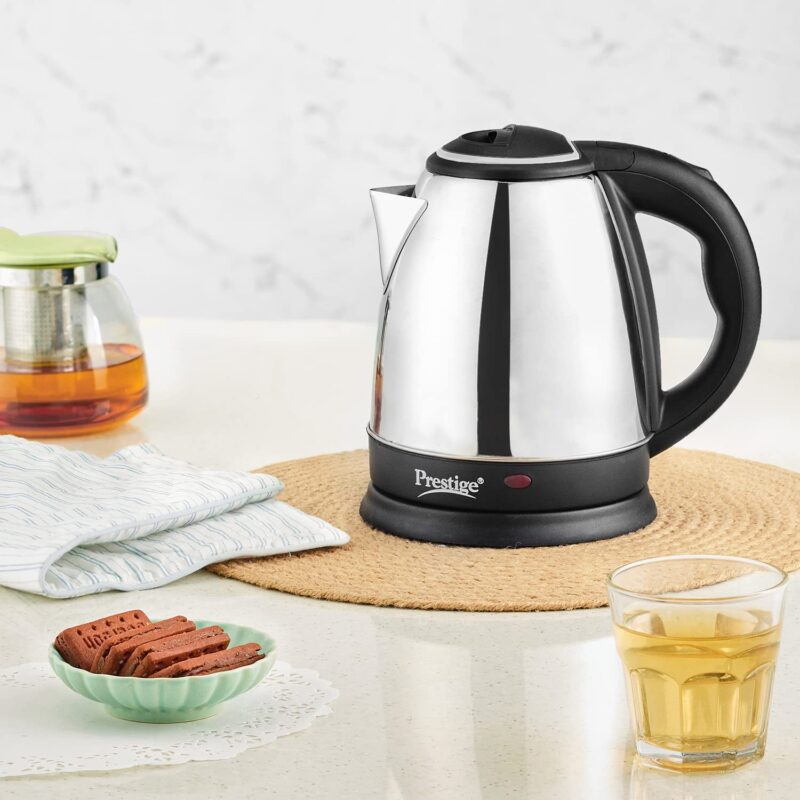 Prestige 1.5 litre PKOSS Stainless Steel Electric Kettle | 1350 Watts| Elegant Design | Cool-touch Handle and Lid | Automatic Cut-Off and Single-Touch Lid Locking. | Silver - Image 7
