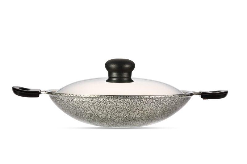 Butterfly Raga Deluxe Non-Stick Aluminium Appachatty with Lid, 20 cm, Black