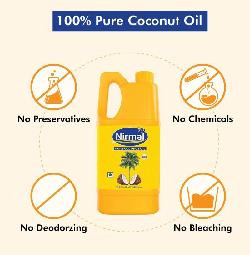 KLF Nirmal 100% Pure Coconut Oil, 1L Jar - Image 7