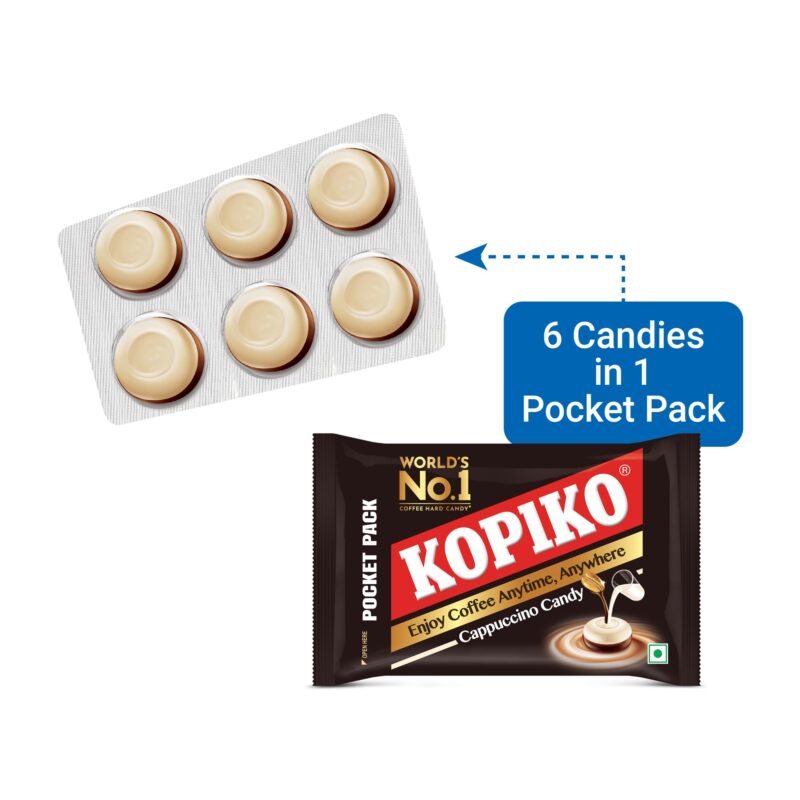 KOPIKO Cappuccino Coffee Candy - World's No 1 Coffee Hard Candy* - Pocket Pack -504 gm |24 Units X 6 Pieces in Each| - Image 5