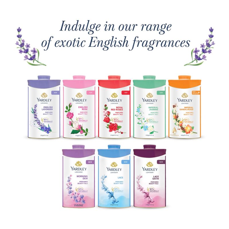 4x Yardley London English Lavender Perfumed Talc| Fragrant Beauty Talc for Women| Smooth texture | 250g - Pack of 4 - Image 2
