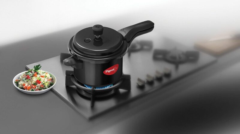 Pigeon by Stovekraft Titanium 3 Ltrs Outer Lid Pressure Cooker - Black, Aluminium - Image 2