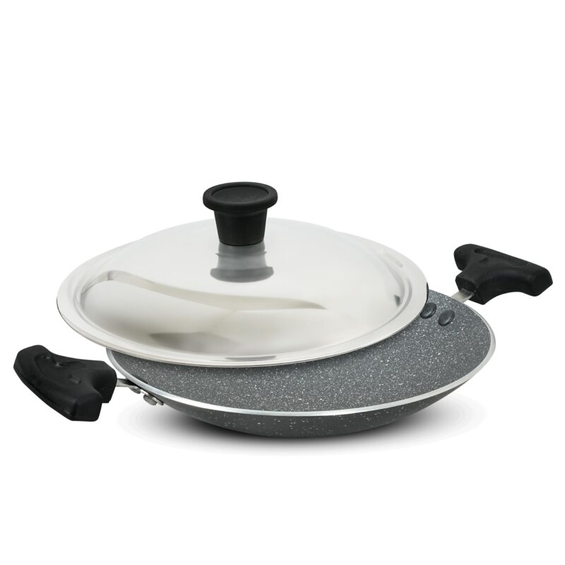 Impex Nonstick Granite Appachatty with Lid | Aluminium Non Stick Appam Pan with Stainless Steel Lid | Aluminium Appam Pan 200 mm | 1 Year Warranty - Image 7